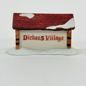 Dept 56 Dickens Village Sign Snowy Red Brick Christmas Village Decor